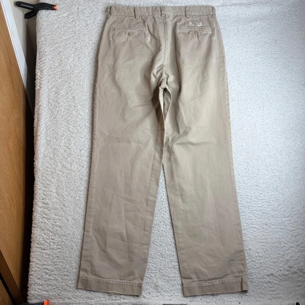 Polo Ralph Lauren Andrew Pant Mens 34x32 (31) Tan Pleated Cotton Chino Trousers